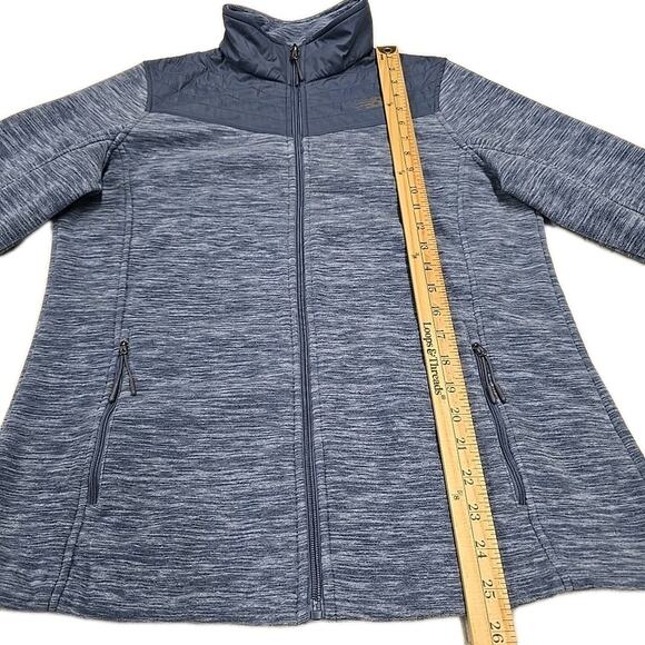 New Balance Womens Fleece Quilted Jacket Sz M Blue/Gray Full Zip Activewear - Picture 6 of 10
